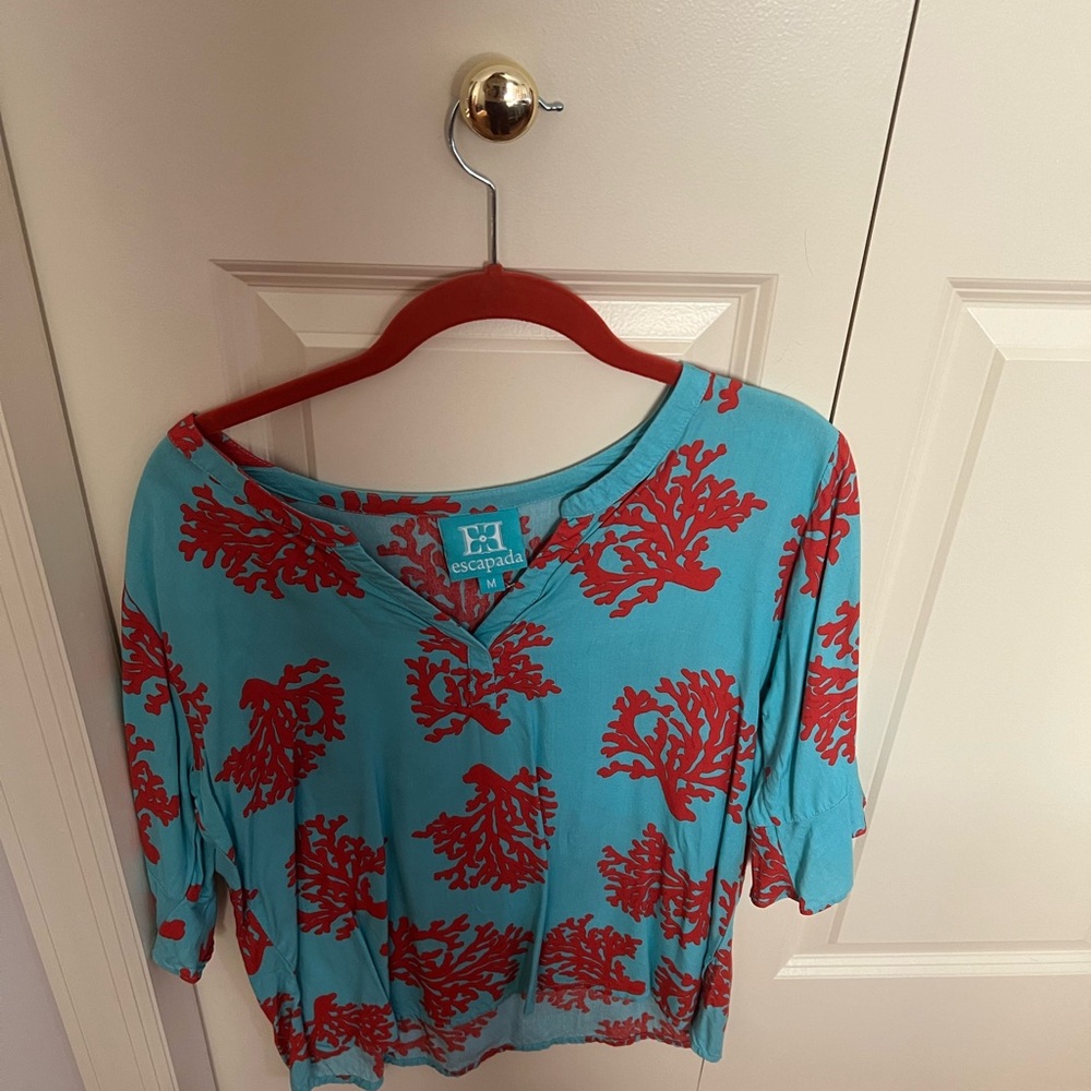 Escapada Blue Blouse with Crop Relaxed Style